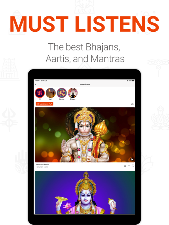 Aalaya - Mantras & Bhajans iPad screenshot 5 - Music app