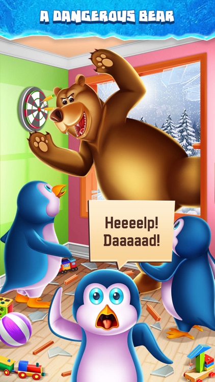 Penguin Snow Surfing