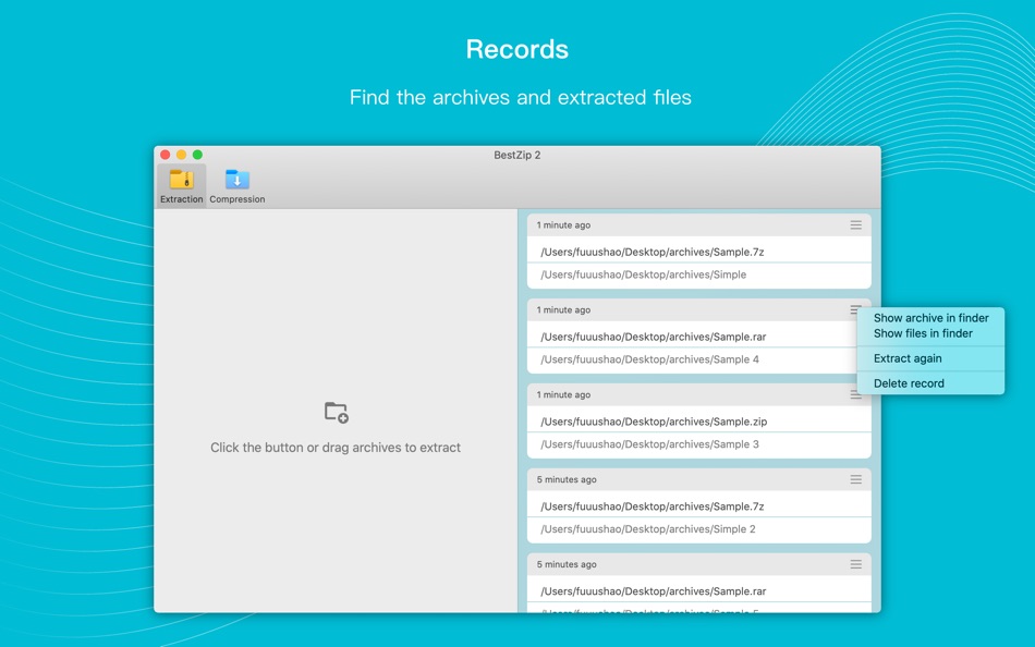 #4. BestZip 2-Unarchive 7z&rar&zip (macOS) 由: ShaoBing Fu