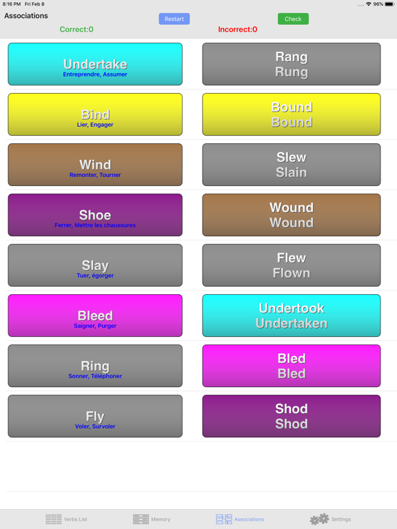 iVerbs Verbes Irréguliers  ENG iPad screenshot 3 - Education app