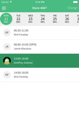 The SUBWAY® Labor Scheduler screenshot 3