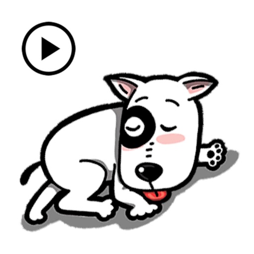 Animated Bull Terrier Dog Gif icon