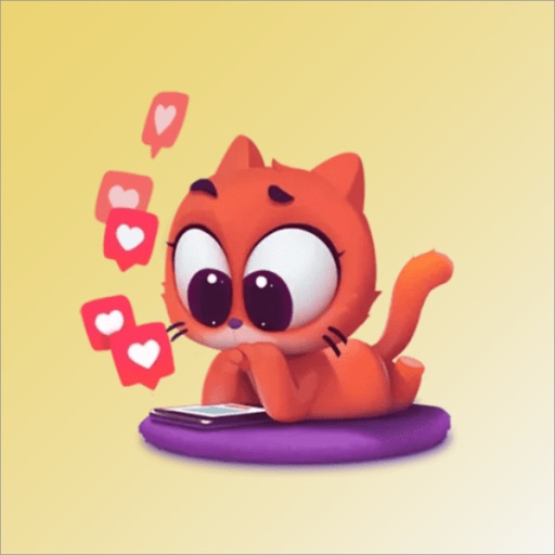 Cat Lovely Red Sticker icon