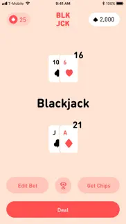 blkjck · casual blackjack iphone screenshot 1