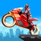 Play high speed bike chase with future robot rides challenging player to beat the opponent with tricky tracks and death facing stunts to reach the final stage