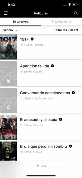 Game screenshot Cineteca Nacional Cartelera apk