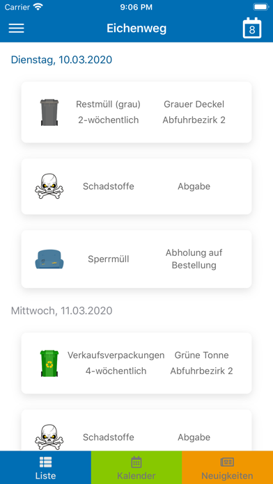 Screenshot #1 pour Abfallkalender Enger