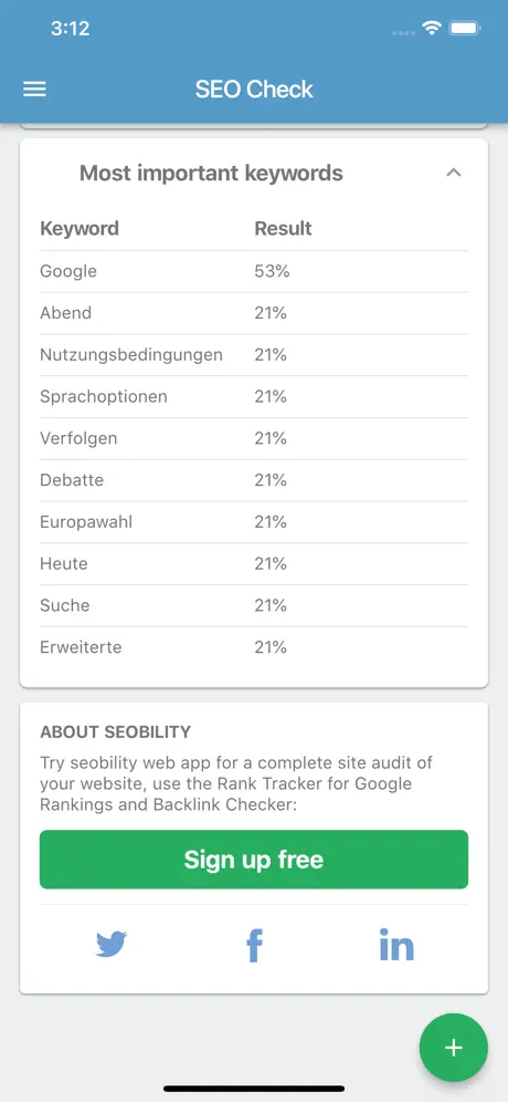 Seobility SEO Check