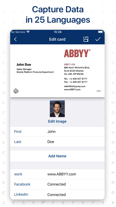ABBYY Business Card Reader Pro Screenshot