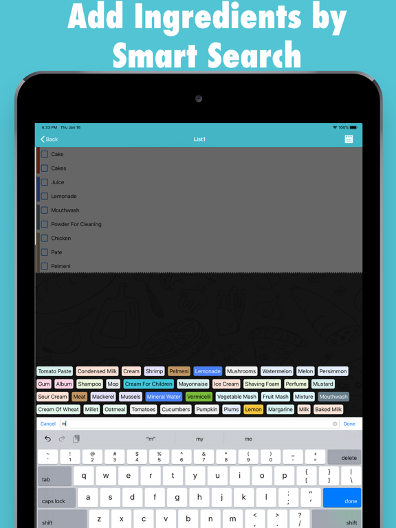 Grocery - Shopping List iPad screenshot 4 - Productivity app