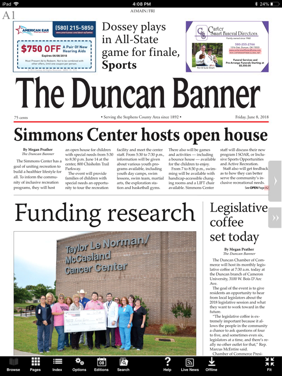 Duncan Banner iPad screenshot 4 - News app