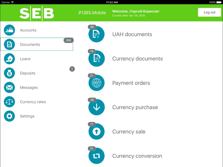SEB Bank Ukraine for iPad
