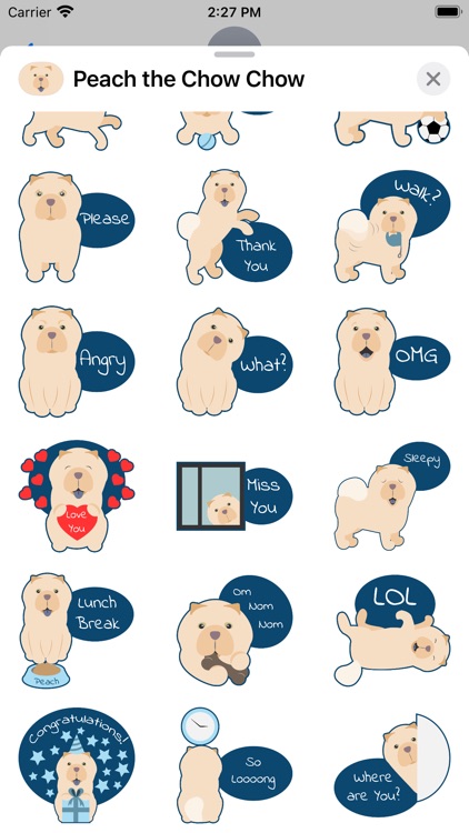 Peach the Chow Chow Stickers