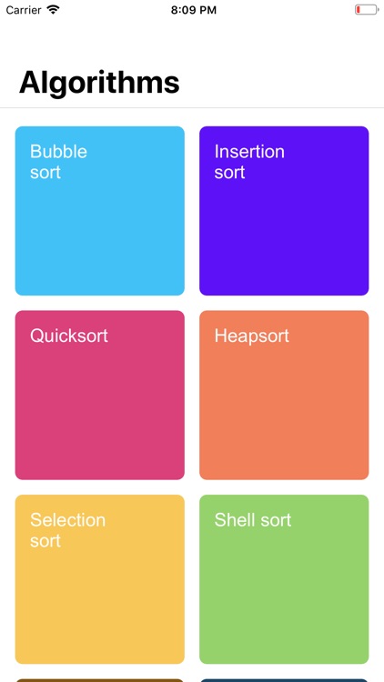 Sorting algorithms visualised