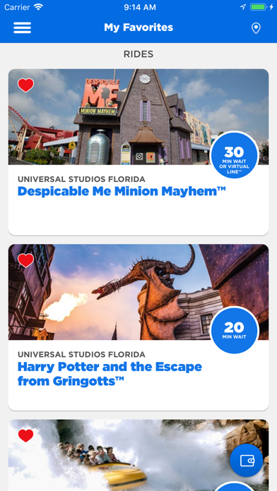 The Official Universal Orlando® Resort App screenshot