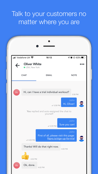 HelpCrunch Inbox Screenshot