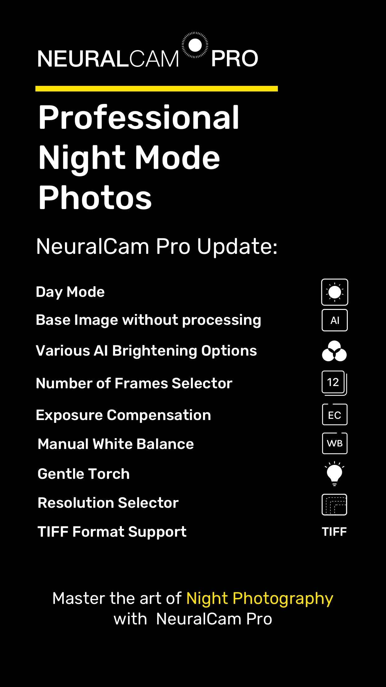 Screenshot do app NeuralCam: Modo Noturno Câmera