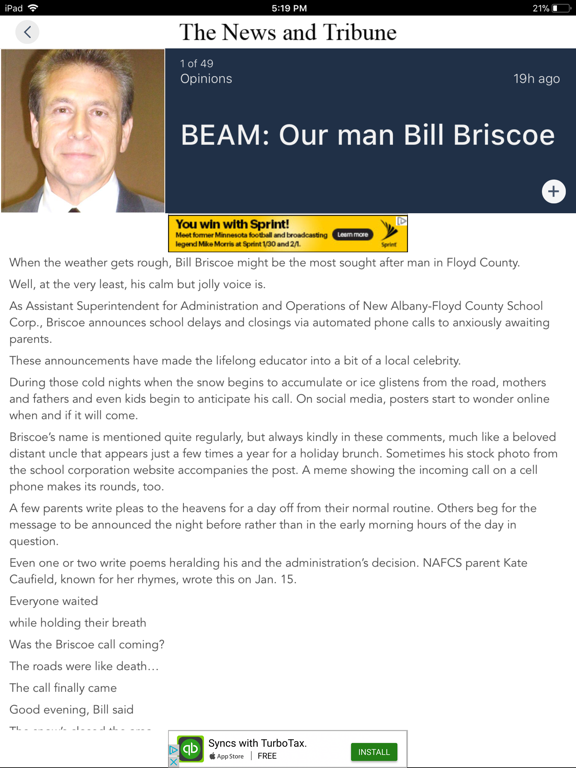 The News and Tribune iPad screenshot 2 - News app