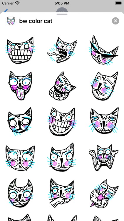 Drawn Cat - Emoji and Stickers