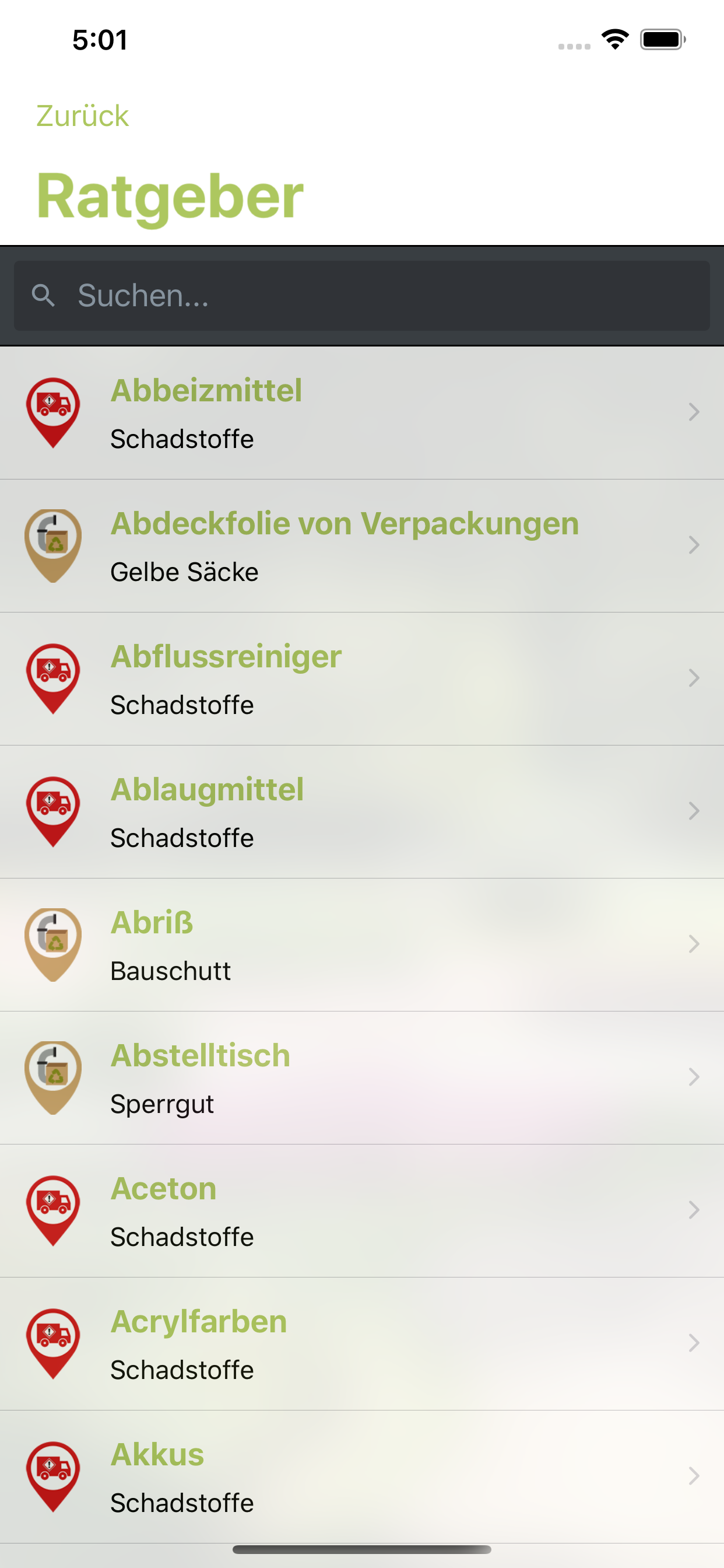 Abfall-App WML