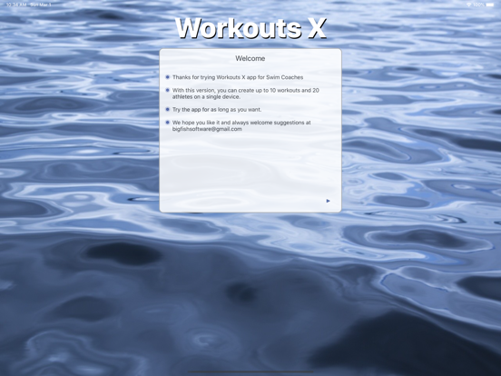 Workouts X iPad screenshot 1 - Sports app