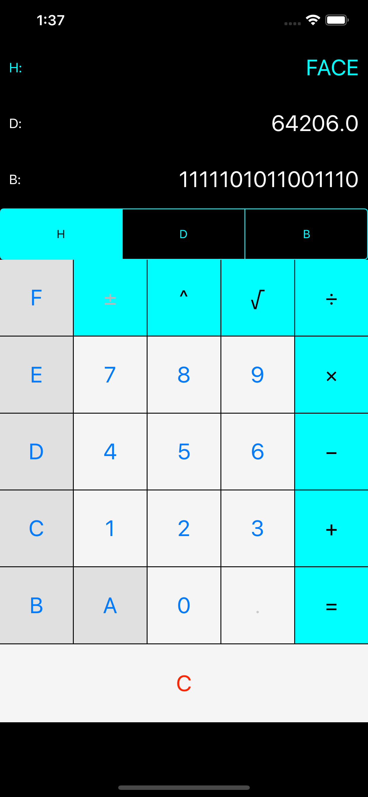 Mini: Hex Dec Bin Calculator screenshot 3