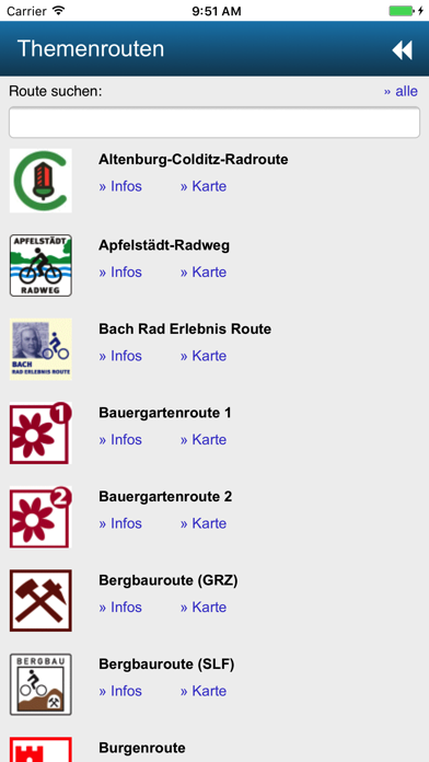 Radroutenplaner Thüringen Screenshot