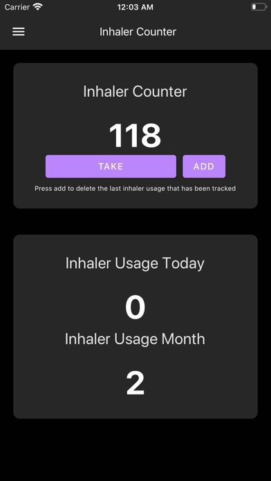 Screenshot #1 pour Inhaler Counter