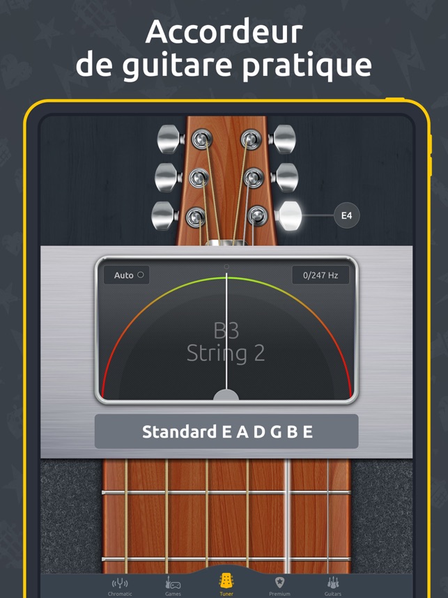 🎸 Meilleur ACCORDEUR GUITARE E A D G B E standard tuner GRATUIT en ligne 