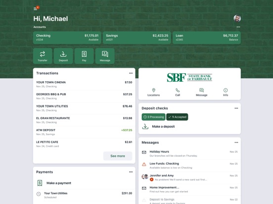 SBF Mobile iPad screenshot 1 - Finance app