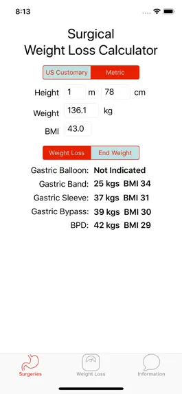 Game screenshot Weight Loss Surgery Calculator apk