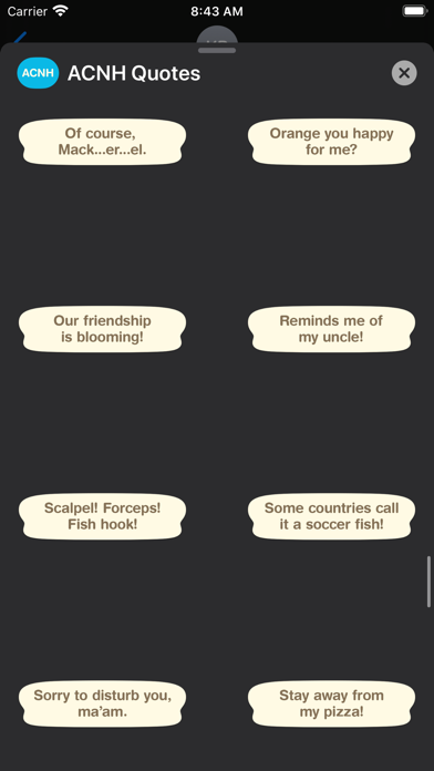 ACNH Quotes Screenshot