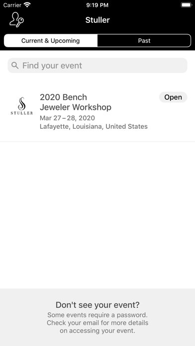 Stuller Events Screenshot