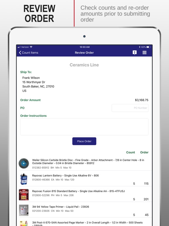 RSHughes Inventory Management iPad screenshot 5 - Shopping app