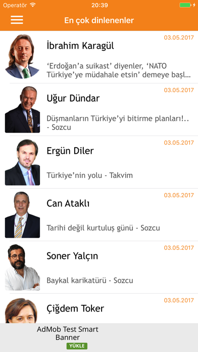 Screenshot #1 pour Sesli Köşe Yazıları