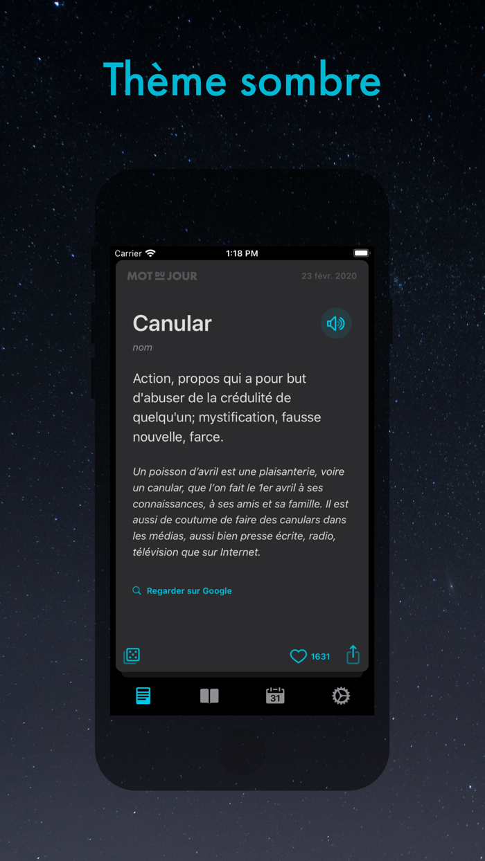 Mot du jour — Daily French app