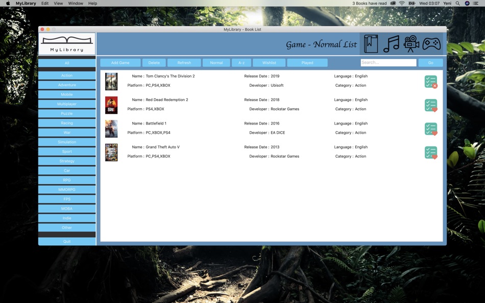 #5. My Library - Personal Library (macOS) 由: Berkan Gunduz