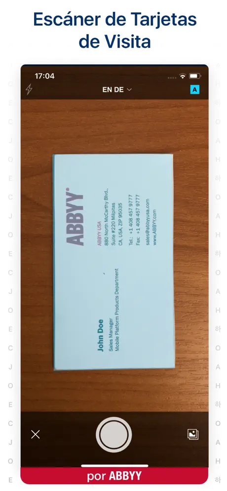 ≡Escáner de Tarjetas de Visita