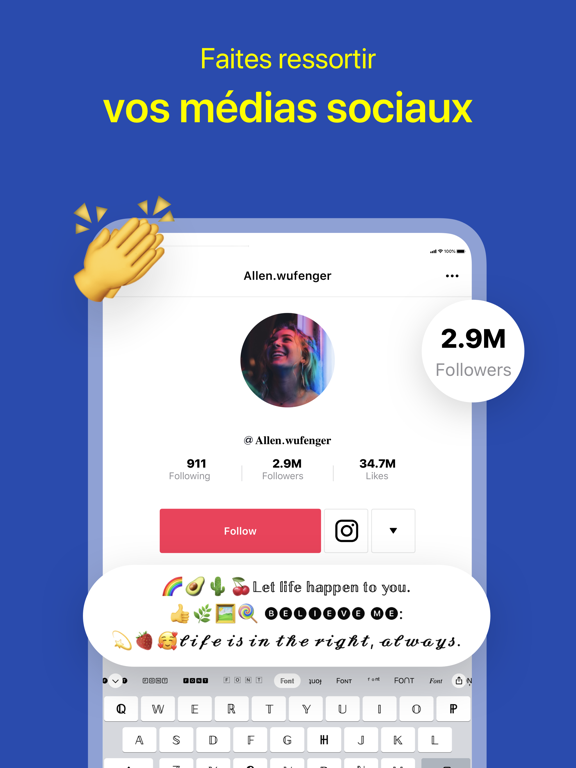 Screenshot #5 pour Emoji Fonts:Polices de Clavier