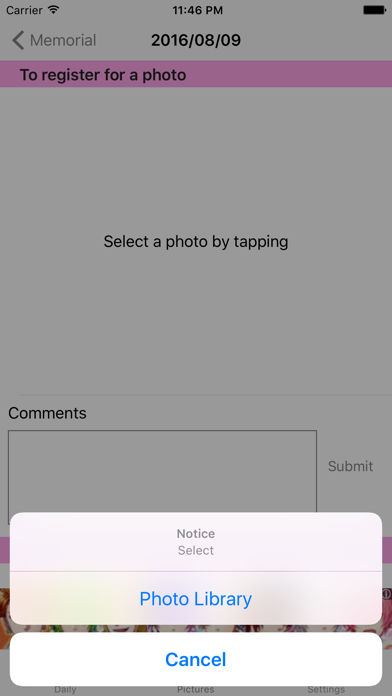 Memorial photo Screenshot