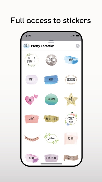 Pretty Ecstatic! Text Stickers