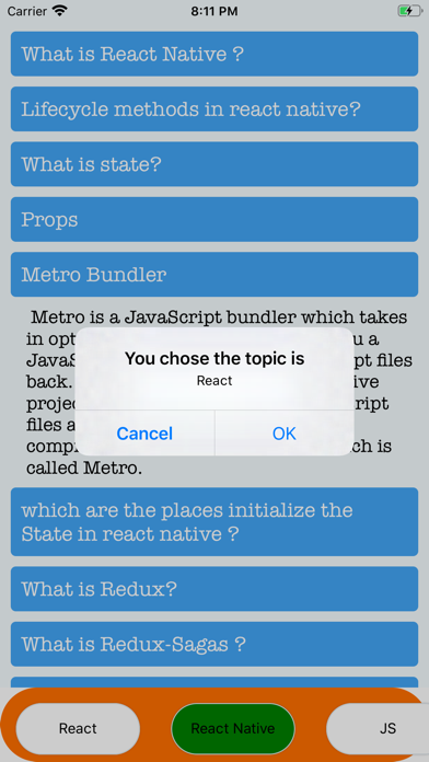ReactNativeInterviewQuestions app screenshot 2