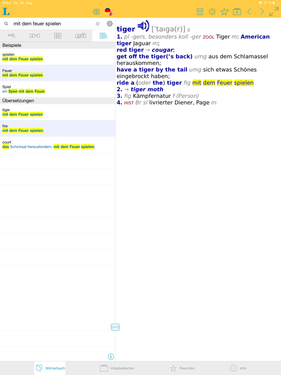 Screenshot #5 pour Englisch XXL Expert Wörterbuch