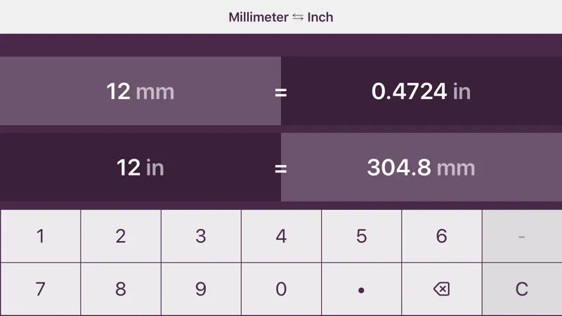 Millimetres to Inches screenshot 5 of 6