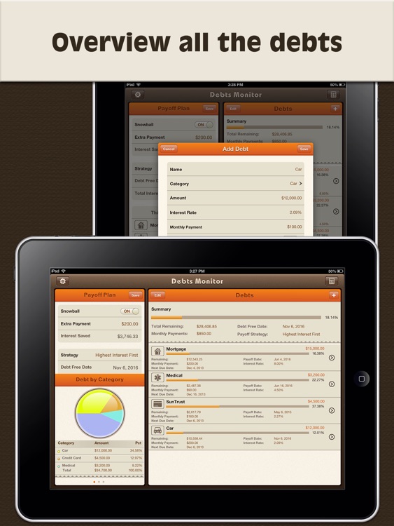 Debts Monitor for iPad