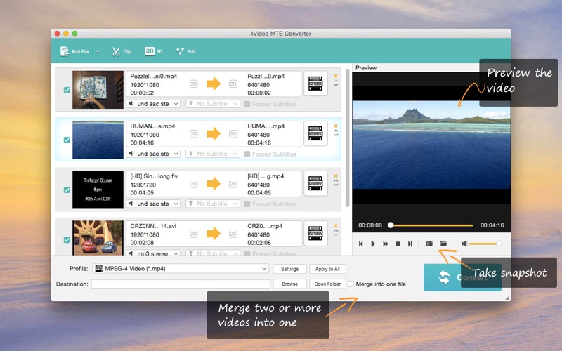4Video MTS Converter - to MP4 screenshot