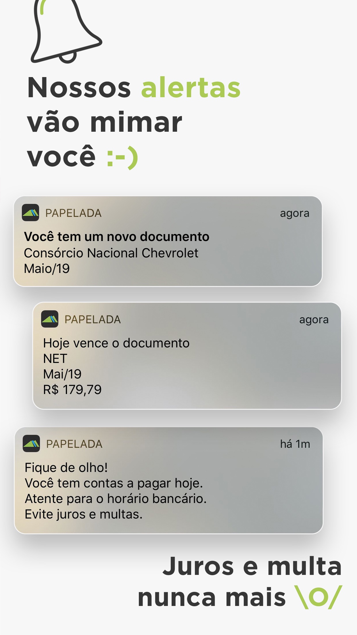 Screenshot do app papelada - controle de gastos