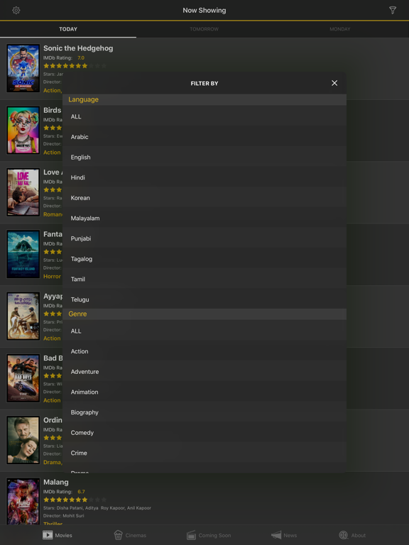 UAE Cinema Showtimes - Lite iPad screenshot 6 - Entertainment app