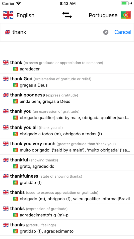 #3. Portuguese/English Dictionary (iOS) Podle: FB PUBLISHING LLC