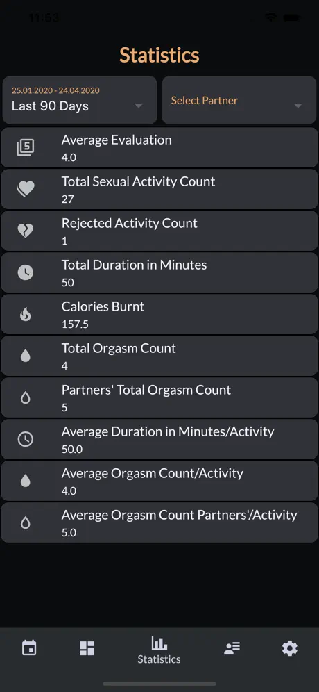 Intimassy-Sex Tracker Calendar